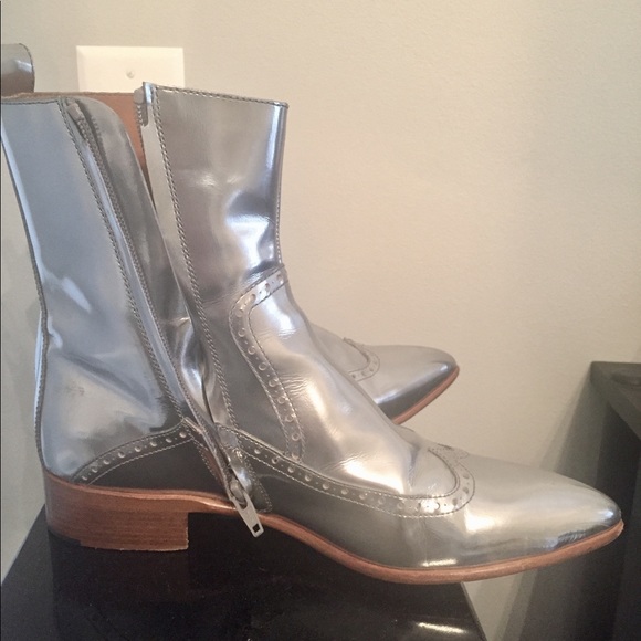 Maison Margiela silver cowboy boots - Picture 4 of 4